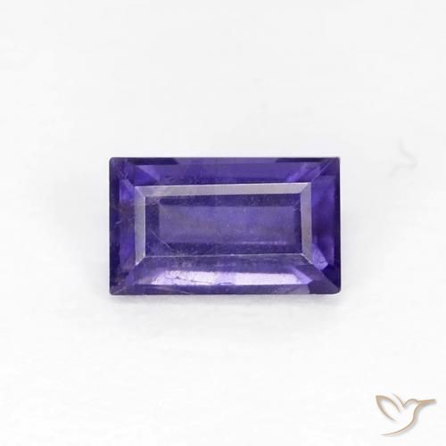 0.30ct 자연스러운 짙은 청자색 아이올라이트, 바게트, VS