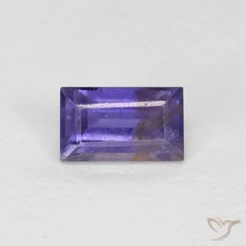 0.33ct 자연스러운 미디엄 바이올렛 아이올라이트, 바게트, VS