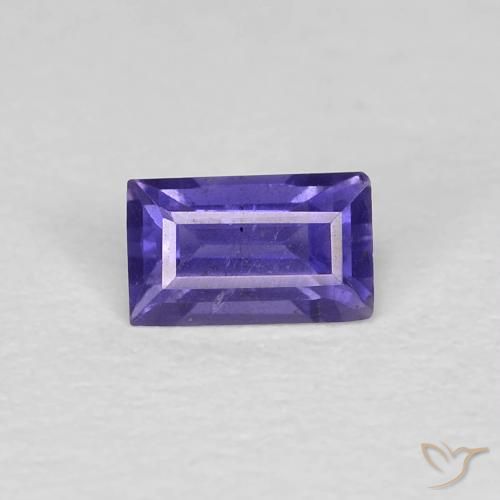 0.27ct 자연스러운 인텐스 바이올렛 아이올라이트, 바게트, VS