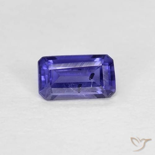 0.26ct 자연스러운 진한 파랑 아이올라이트, 에메랄드 컷, VS