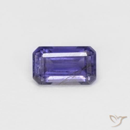 0.26ct 자연스러운 딥 퍼플 아이올라이트, 에메랄드 컷, VS