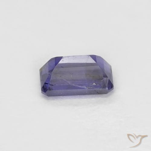 0.28캐럿 천연 짙은 청자색 아이올라이트, 에메랄드 컷, 4.9×3 mm, VS