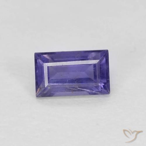 0.31ct 자연스러운 딥 퍼플 아이올라이트, 바게트, VS-SI