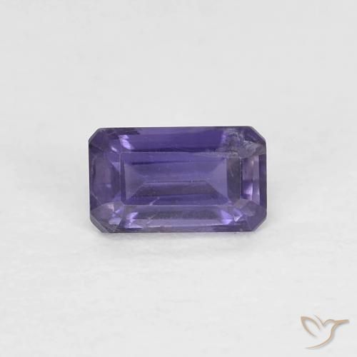 0.31ct 자연스러운 가지 보라색 아이올라이트, 에메랄드 컷, VS