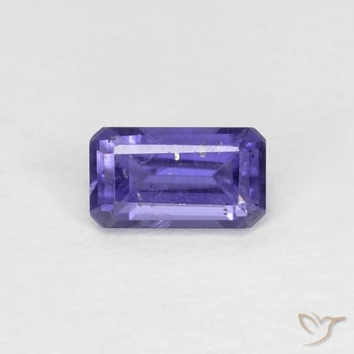 0.29ct 자연스러운 딥 퍼플 아이올라이트, 에메랄드 컷, VS