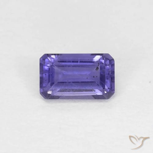 0.28ct 자연스러운 딥 퍼플 아이올라이트, 에메랄드 컷, VS