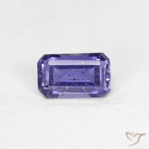 0.27ct 자연스러운 짙은 청자색 아이올라이트, 에메랄드 컷, VS