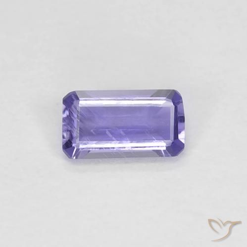 0.23ct 자연스러운 분홍빛이 도는 보라색 아이올라이트, 에메랄드 컷, VVS-VS