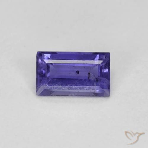 0.26ct 자연스러운 짙은 청자색 아이올라이트, 바게트, VS-SI