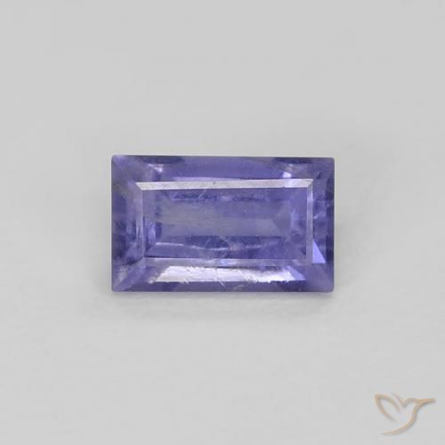 0.33ct 자연스러운 딥 퍼플 아이올라이트, 바게트, VS