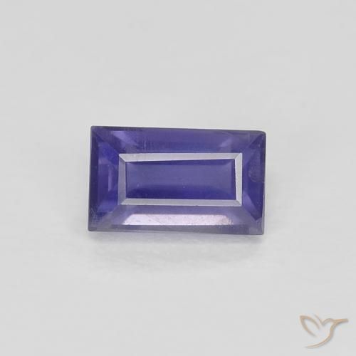 0.32ct 자연스러운 딥 퍼플 아이올라이트, 바게트, VS