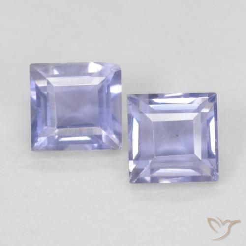 0.18ctw 자연스러운 Medium Light-Violet 아이올라이트, 정사각형, VS