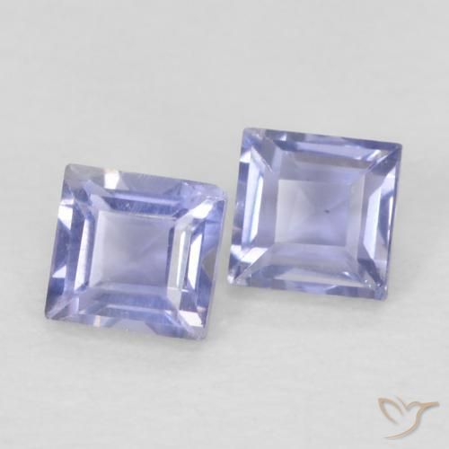 0.18캐럿 천연 Medium Light-Violet 아이올라이트 보석, 정사각형, VS