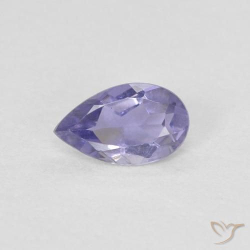 0.15ct 자연스러운 분홍빛이 도는 보라색 아이올라이트, 배 모양, VVS