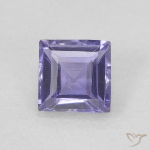 0.17ct 자연스러운 Medium Light-Violet 아이올라이트, 정사각형, VVS