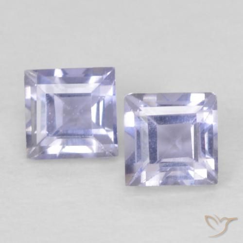 0.22캐럿 천연 밝은 하늘색 아이올라이트 보석, 정사각형, VS