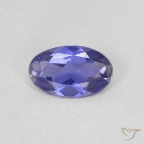 0.14ct 자연스러운 짙은 청자색 아이올라이트, 타원형, VVS