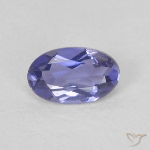 0.16ct 자연스러운 짙은 청자색 아이올라이트, 타원형, VVS