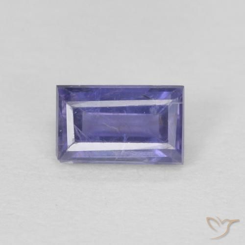0.28ct 자연스러운 짙은 청자색 아이올라이트, 바게트, VS-SI
