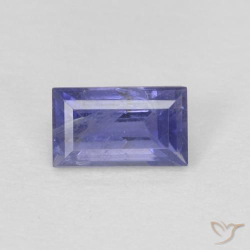 0.30ct 자연스러운 미디엄 바이올렛 아이올라이트, 바게트, VS-SI