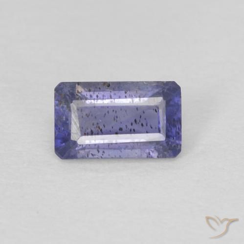 0.25캐럿 천연 로얄 바이올렛 아이올라이트, 에메랄드 컷, 5×3.1 mm, VS-SI