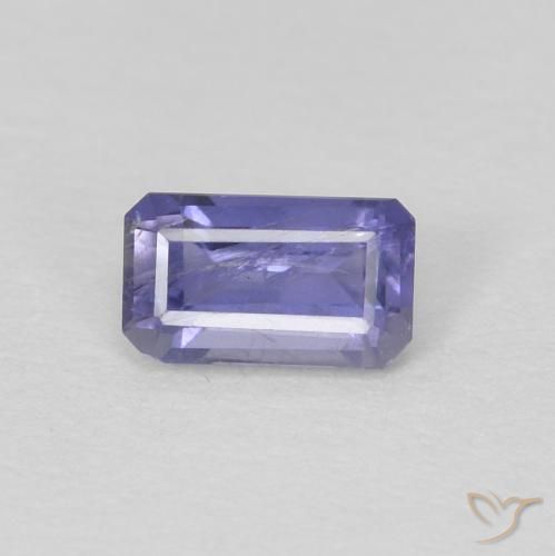 0.27ct 자연스러운 푸르스름한 보라색 아이올라이트, 에메랄드 컷, VS-SI