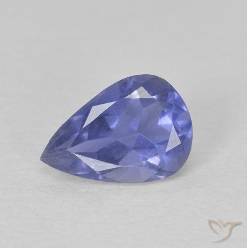 0.35ct 자연스러운 로얄 바이올렛 아이올라이트, 배 모양, VS