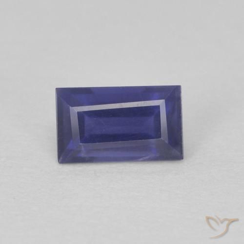 0.29ct 자연스러운 진한 파랑 아이올라이트, 바게트, VS