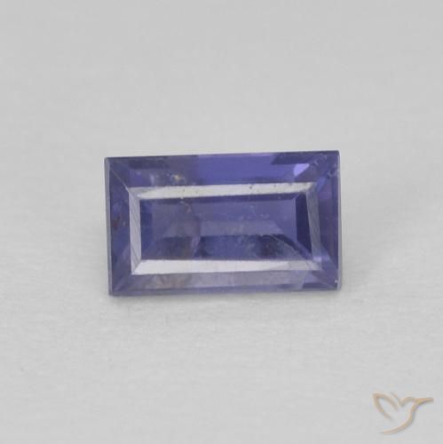 0.33ct 자연스러운 미디엄 바이올렛 아이올라이트, 바게트, VS-SI