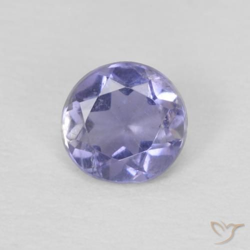 0.17ct 자연스러운 은빛 파란색 아이올라이트, 둥근, VS