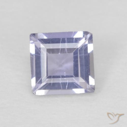 0.12ct 자연스러운 은빛 파란색 아이올라이트, 정사각형, VS