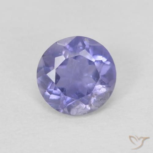 0.23ct 자연스러운 딥 퍼플 아이올라이트, 둥근, VS-SI