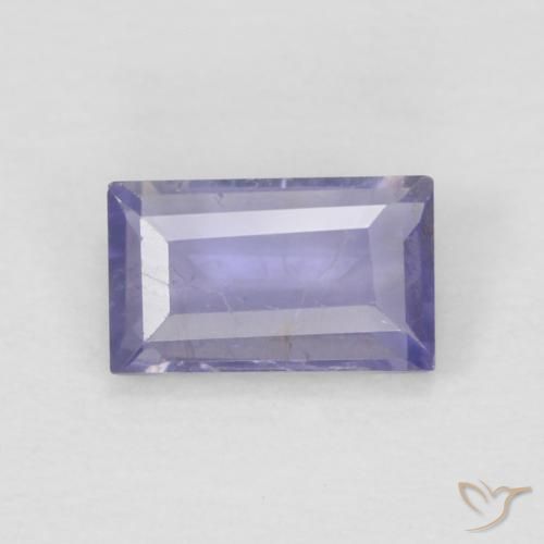 0.24ct 자연스러운 짙은 청자색 아이올라이트, 바게트, VS