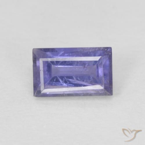 0.29ct 자연스러운 딥 퍼플 아이올라이트, 바게트, VS-SI