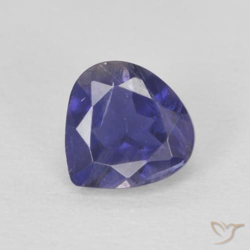 0.37ct 자연스러운 진한 파랑 아이올라이트, 배 모양, VS