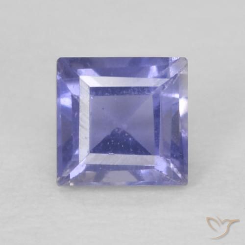 0.14ct 자연스러운 은빛 파란색 아이올라이트, 정사각형, VS