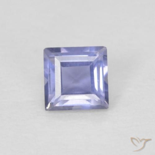 0.12ct 자연스러운 Medium Light-Violet 아이올라이트, 정사각형, VVS
