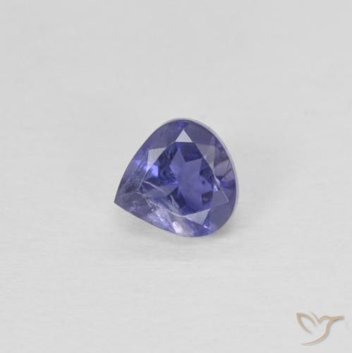 0.27ct 자연스러운 짙은 청자색 아이올라이트, 배 모양, VS
