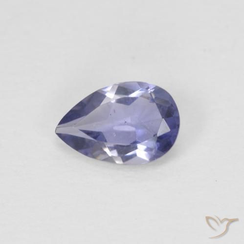 0.35ct 자연스러운 짙은 청자색 아이올라이트, 배 모양, VS