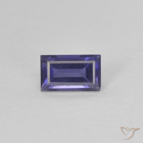 0.33ct 자연스러운 짙은 청자색 아이올라이트, 바게트, VS