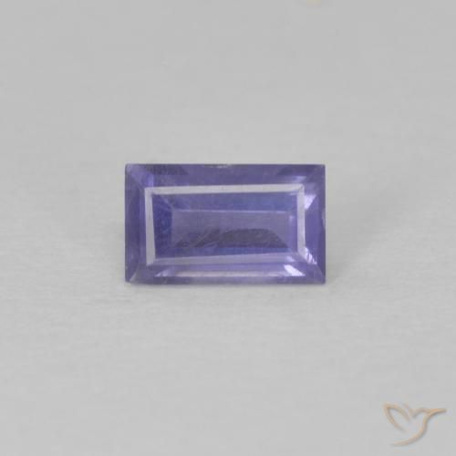 0.28ct 자연스러운 딥 퍼플 아이올라이트, 바게트, VS