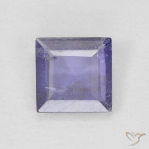 0.22ct 자연스러운 짙은 청자색 아이올라이트, 정사각형, VS