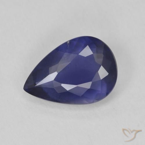 1.81ct 자연스러운 진한 파랑 아이올라이트, 배 모양, VS