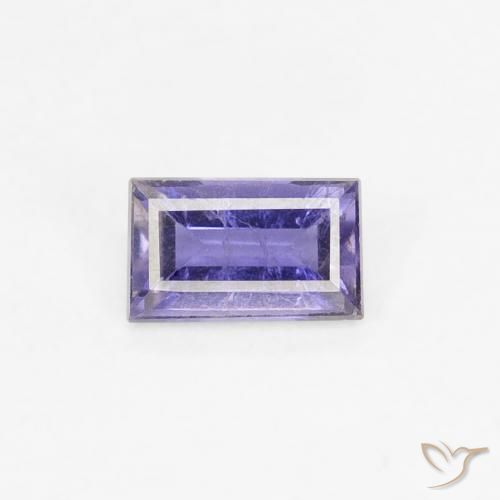 0.24ct 자연스러운 강렬한 바이올렛 블루 아이올라이트, 바게트, VS