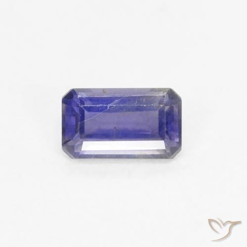 0.27ct 자연스러운 딥 퍼플 아이올라이트, 에메랄드 컷, VS