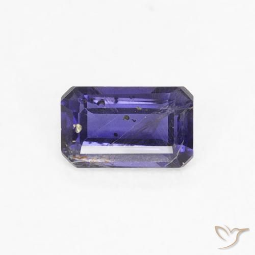 0.25ct 자연스러운 진한 파란색 아이올라이트, 에메랄드 컷, VS-SI