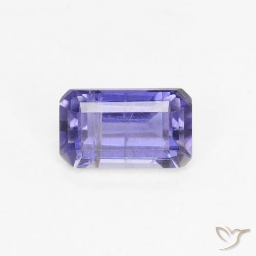 0.30ct 자연스러운 강렬한 바이올렛 블루 아이올라이트, 에메랄드 컷, VS-SI