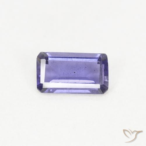 0.21ct 자연스러운 짙은 청자색 아이올라이트, 에메랄드 컷, VS-SI