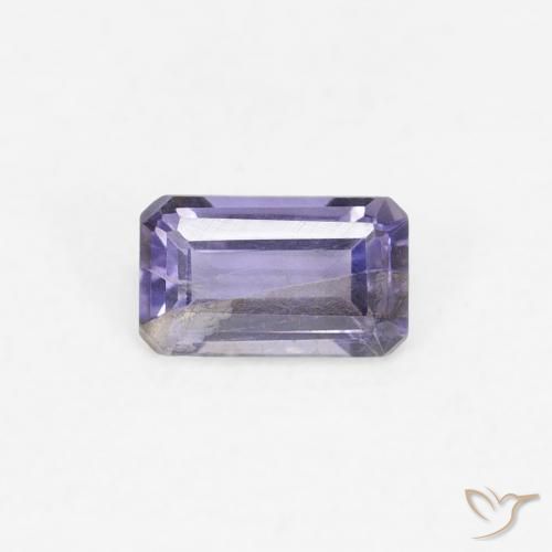 0.24ct 자연스러운 분홍빛이 도는 보라색 아이올라이트, 에메랄드 컷, VS-SI