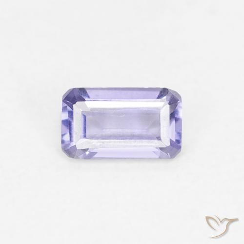 0.21ct 자연스러운 분홍빛이 도는 보라색 아이올라이트, 에메랄드 컷, VS